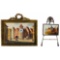 Cityscape Painting Desk Clocks and European Silver Frame / Easel