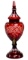 Ruby Red Cut to Clear Glass Beverage Dispenser