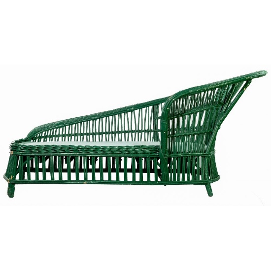Wicker Bamboo Chaise Lounge