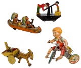 Friction and Wind-up Lithographed Tin Toy Assortment