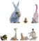 Herend Fishnet Porcelain Animal Figurine Assortment