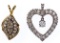 14k Yellow and White Gold and Diamond Pendants