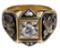 14k Yellow Gold and Diamond Masonic Ring