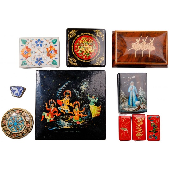 Russian Lacquer and Decorative Box Assortment