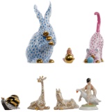 Herend Fishnet Porcelain Animal Figurine Assortment
