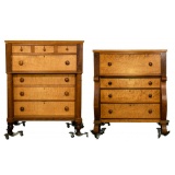 Empire Style Tiger Maple Dressers