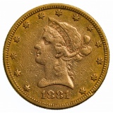 1881-S $10 Gold XF