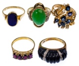 14k Yellow Gold and Gemstone Ring Assortment