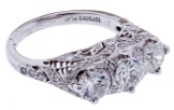 Art Deco Style Platinum and Diamond Ring