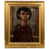 Enrico Campagnola (French / Italian, 1911-1984) 'Etude de Tete' Oil on Canvas