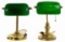 Green Glass Student Lamps