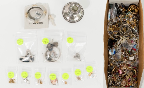 Gold, Silver and Costume Jewelry and Wrist Watch Assortment
