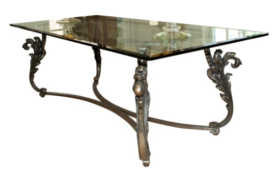 Glass Top Wrought Iron Dining Table