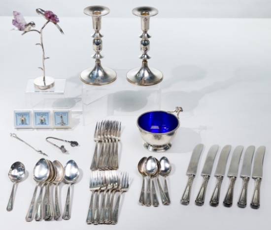 Grupo Gal (Brazilian) Sculpture and Towle 'Louis XIV' Sterling Silver Assortment