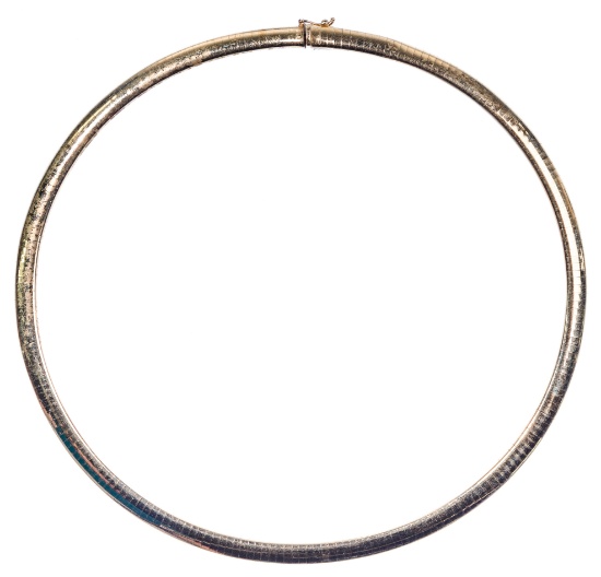 14k Yellow Gold Omega Choker Necklace