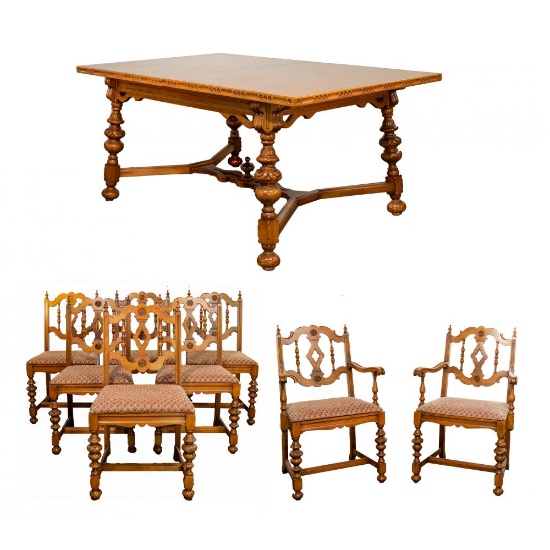 Grand Rapids Chair Co. Spanish Renaissance Dining Table and Chairs