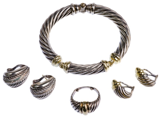 David Yurman Sterling Silver and 14k Gold Jewelry Assortment