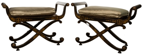 John Richard Empire Style Wood Stools