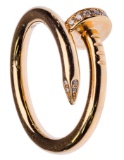 Cartier 18k Rose Gold and Diamond 'Juste un Clou' Ring