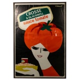 Bernard Villemot (French, 1911-1989) 'Crosse & Blackwell Sauce Tomate' Lithograph Poster