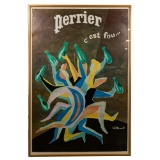 Bernard Villemot (French, 1911-1989) 'Perrier, C'est Fou' Offset Lithograph Poster