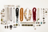 Sterling Silver, Rhinestone and Costume Jewelry Assortment