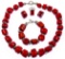 Sterling Silver and Chunk Red Coral Jewelry Suite