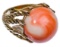 14k Yellow Gold and Pacific Deep Sea Coral Ring