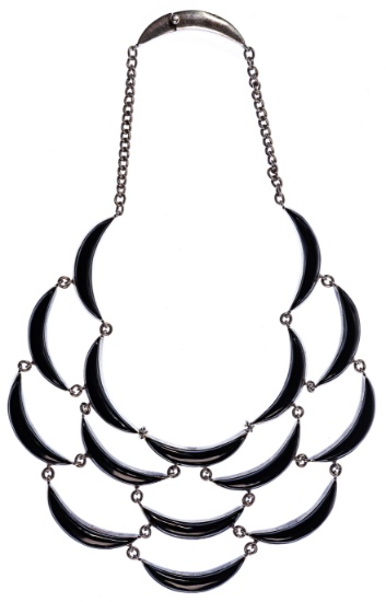 Antionio Pineda Sterling Silver and Onyx Necklace