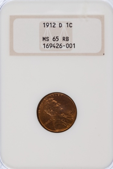 1912-D 1c MS-65 RB NGC