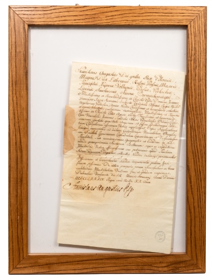 Stanislaw August Poniatowski (Polish, 1732-1798) Signed Document
