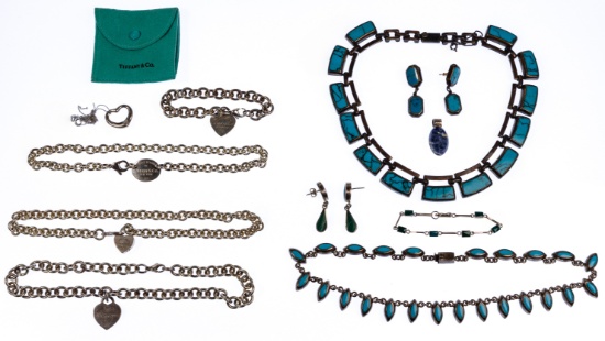 Tiffany & Co., J Comes and Taxco Sterling Silver Jewelry Assortment