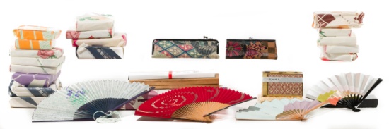 Japanese Coin Purse, Fan and Mirror Assortment