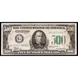 1934 $500 Chicago Federal Reserve Note VF