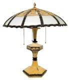 Art Nouveau Slag Glass Table Lamp
