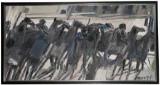 George Italo Botti (American, 1923-2003) 'At The Quarter Mile' Oil on Canvas