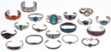 Sterling Silver and Stone Cuff and Bangle Bracelet Assortment