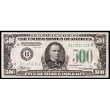 1934-A $500 New York Federal Reserve Note AU+