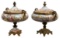 French Enamel Ormolu Mounted Urns