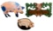 Pig Sign and Tray Assortment