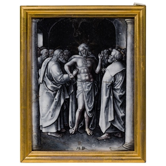 Limoges 'Christ Showing Himself to His Disciples' Painted Enamel Plaque