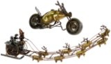 Mixed Metal Hog Sculptures