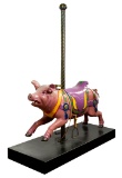 Carved Wood Carousel Pig