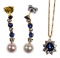 Tiffany & Co 18k Yellow Gold, Sapphire and Diamond Pendant on Necklace