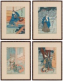 Sadanobu Hasegawa (Japanese, 1809-1879) Woodblock Prints