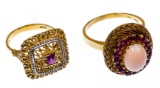 18k Yellow Gold and Ruby Rings