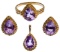 14k Yellow Gold and Amethyst Jewelry Suite