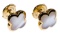 Van Cleef & Arpels 18k Yellow Gold and Mother of Pearl 'Alhambra' Pierced Earrings