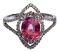 18k White Gold, Pink Spinel and Diamond Ring