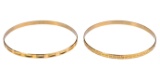18k Yellow Gold Bangle Bracelets